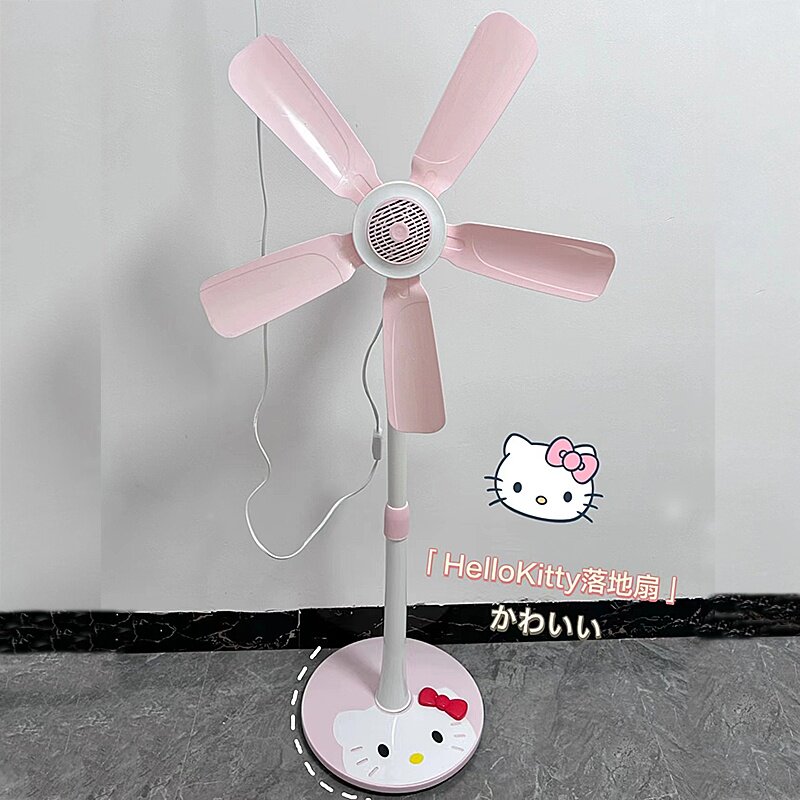 哈喽可爱猫落地扇家用小型卡通立式风扇软叶学生宿舍静音桌面床头