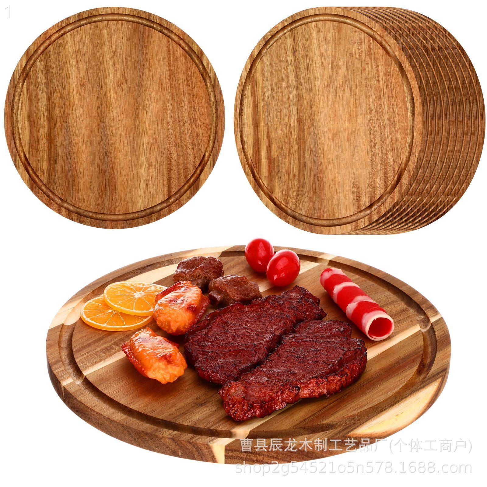 创意圆形相思木砧板餐盘