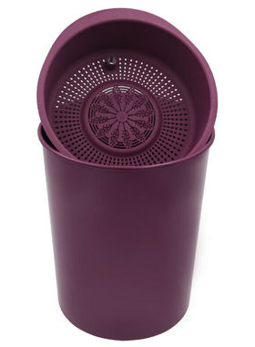 兰诗LAUTEE过滤桶茶渣桶FW1284紫色大号圆形塑料茶台废水桶小过滤