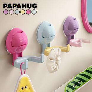 八海鸟双头吸盘挂钩多巴胺免打孔浴室挂洗脸巾卫生抽纸厨房强力承