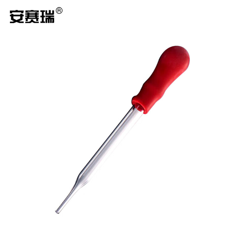 安赛瑞玻璃滴管胶头滴管附红皮头实验室分装工具12cm（5个装）601