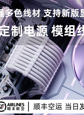 定制模组线海盗船安钛克海韵华硕追风者振华电源纯白编织包网线