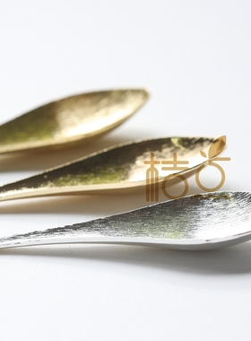 DIY饰品纯铜配件勺子凹铜片挂件凹凸造型铜绿古色镀金镀银(4332C)