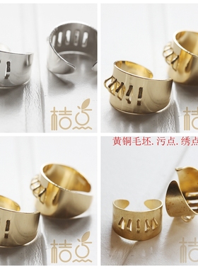 DIY饰品铜配件22*20mm可悬挂戒指托 开口戒指 铜 (3768C)