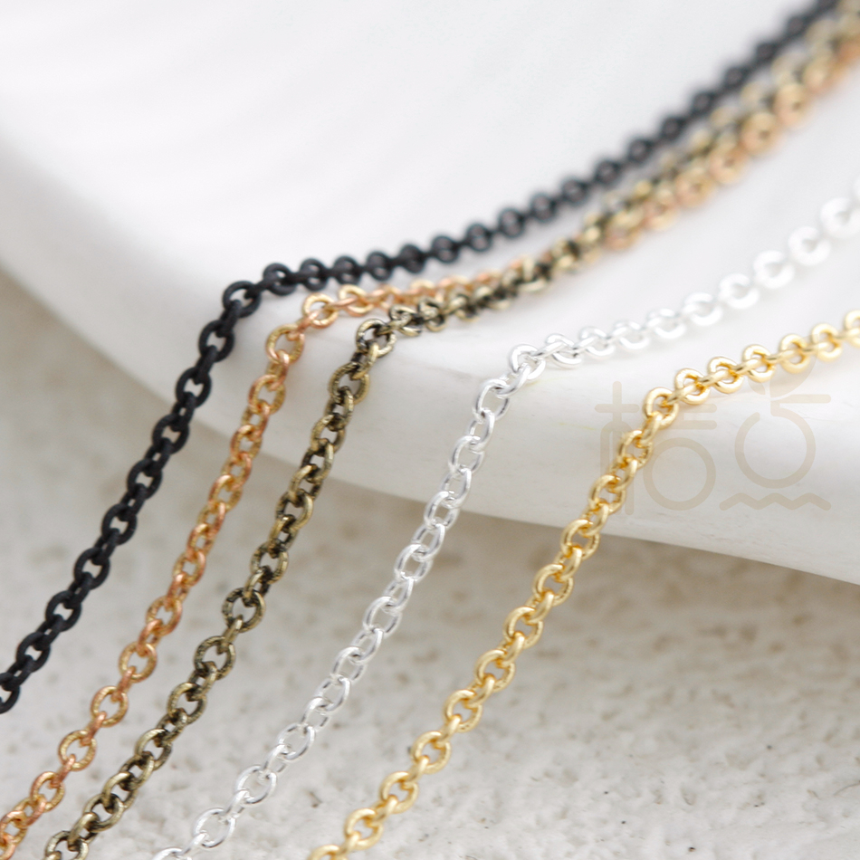 DIY配件铜配链饰品1.55*1.2mm超细圆O链 链条 锁骨链 细链(225S)