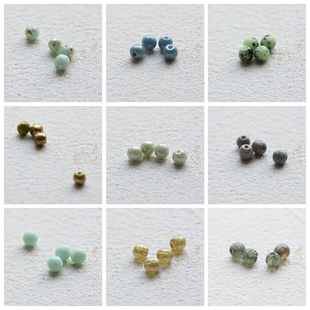 DIY饰品配件串珠散珠捷克进口玻璃珠古色古珠圆珠4mm NVA