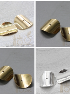 DIY饰品黄铜配件20.2*17.15mm 凹片 扭片 波浪片 铜片 (4030C)