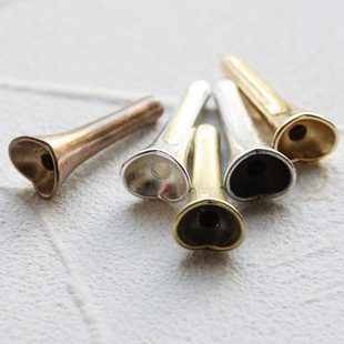 DIY手工饰品配件铜铸造镀厚银镀厚金花帽挂件吊坠(4867C)