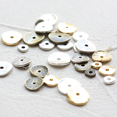 隔珠隔片不规则铸造铜镀厚金银