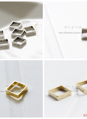 DIY饰品黄铜原坯无孔正方形8*8*2.2mm几何图形项链配件(3012C)