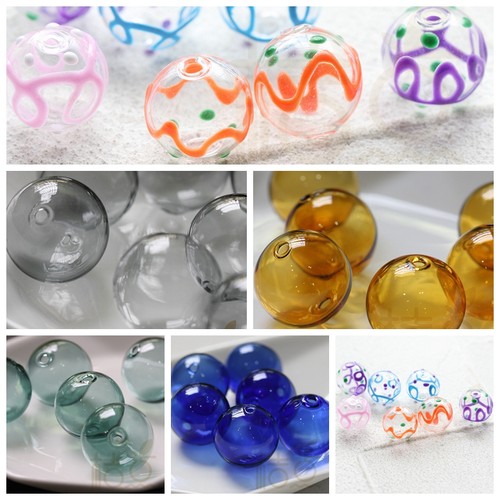 空心玻璃珠近圆手作双孔diy饰品