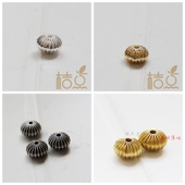 1830C DIY饰品黄铜原坯.配件12 7mm皱纹扁珠.隔片.首饰.隔珠