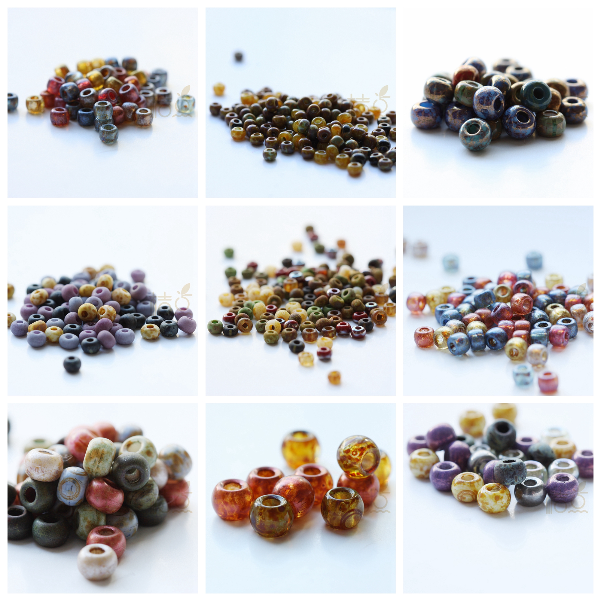 捷克进口串珠玻璃混色老珠