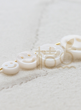 贝壳 串珠 配珠 圆形 笑脸 圆形 隔珠 直孔 DIY材料配件(G379)