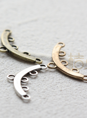 DIY饰品黄铜配件20*10mm镀厚银镀厚金 双孔 连接 多孔(4737C)