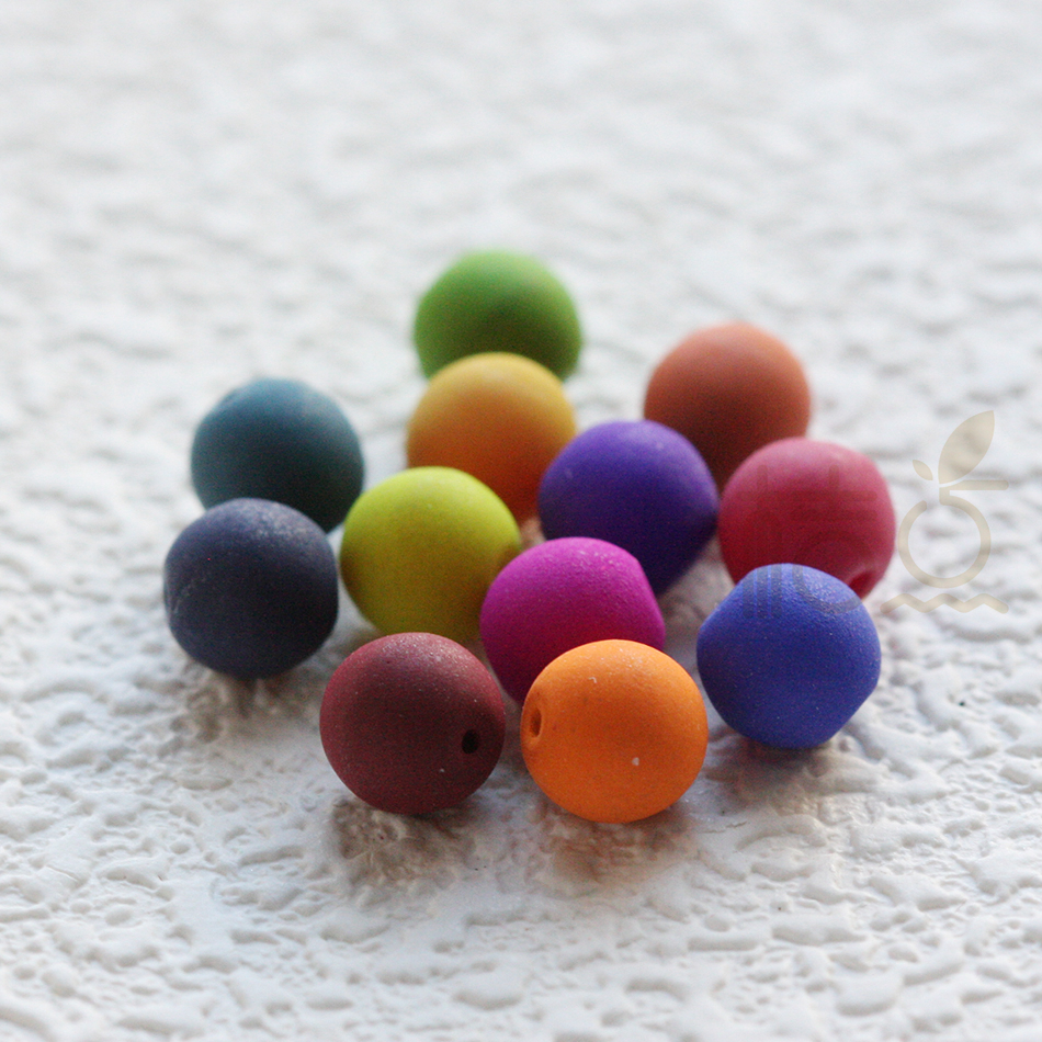 捷克进口圆珠玻璃珠丝绒磨砂色