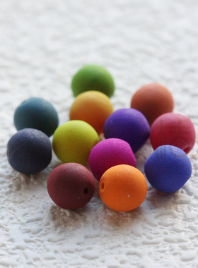 DIY饰品配件散珠串珠捷克进口圆珠玻璃珠丝绒磨砂色6mm(CZH20)