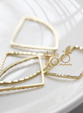 DIY饰品黄铜配件 20*15mm 扇形 刻面 批花 吊坠 几何图形(4408C)