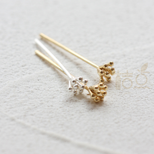 4758C DIY饰品铸造铜配件 球针 手工花蕊针 30mm