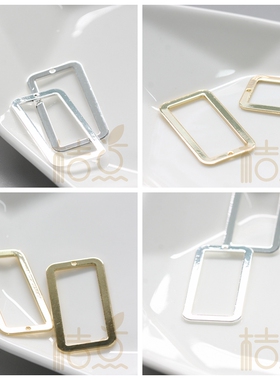 DIY饰品黄铜配件31.1*16.2mm单孔长方.吊坠.珠框.几何图形(4100C)