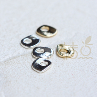 DIY饰品铸造铜配件 镀厚银 镀厚金 不规则 异形 隔珠 隔片(4753C)