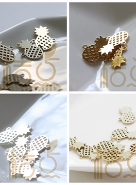 DIY饰品黄铜配件 16*11mm菠萝 双孔 欧美手链配件 水果(4346C)