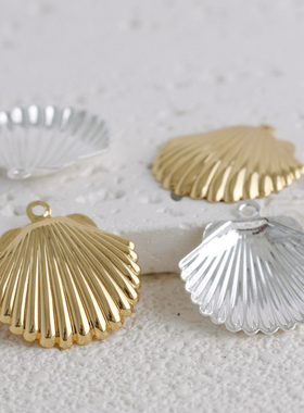 DIY饰品纯铜配件 贝壳 Shell 铜片 挂件 配珠 23*22mm (4328C)