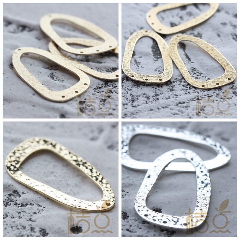 8*25.4mm多孔压纹锤纹异形吊坠几何图形(3881c)