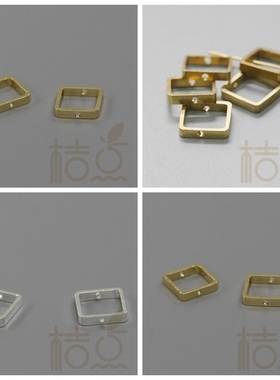 DIY饰品黄铜原坯.配件12*2.5mm四方隔珠.珠框.首饰.散珠(3288C)