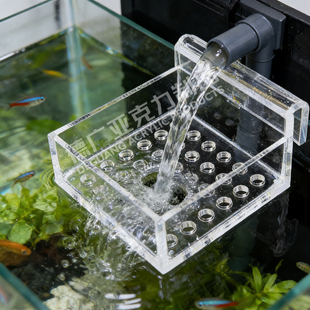 鱼缸挂钩式干湿分离盒背滤侧滤亚克力滴流盒过滤杂质盒雨淋滴流盒