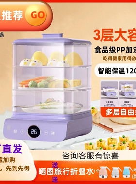 电蒸锅早餐神器多功能全自动电蒸量预约蒸汽锅笼家用迷你三层大容