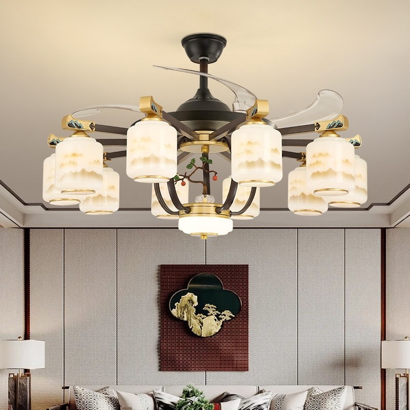 新中式客厅吊灯风扇灯隐形一体吊带灯扇灯2025新款家用餐厅电风扇,家装灯饰光源,风扇灯,淘宝优惠券,粉丝福利购,淘宝优惠卷