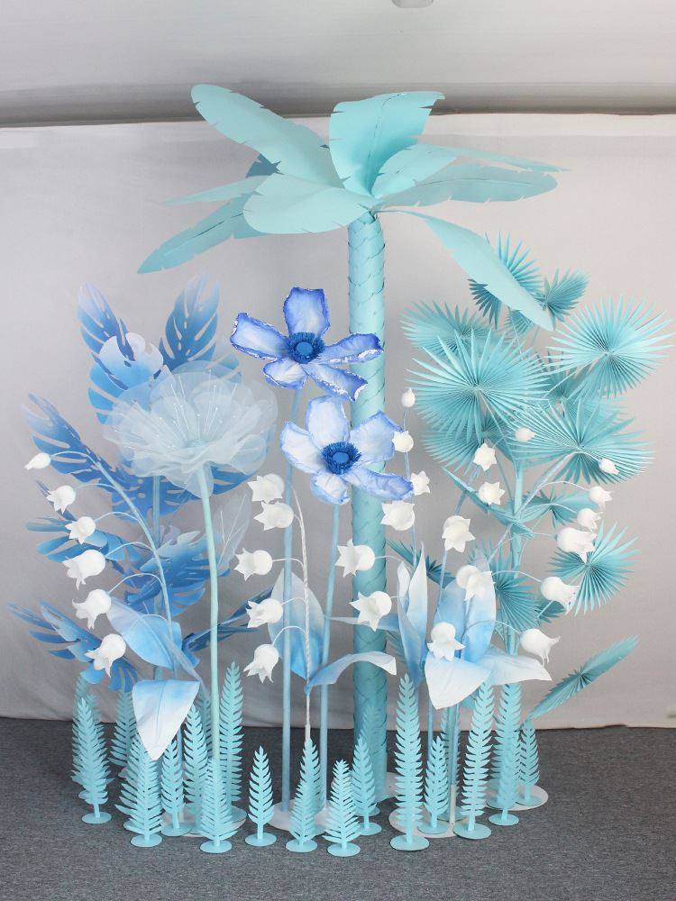 森系森林椰树装饰植物手工纸艺商场美陈装饰布置摆件dp点