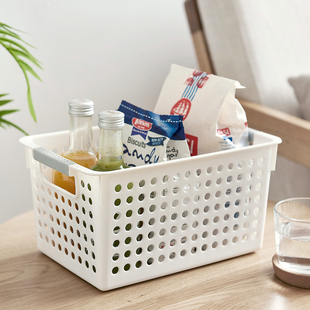 塑料收纳筐桌面杂物零食文件收纳盒水果收纳篮玩具整理框置物篮子