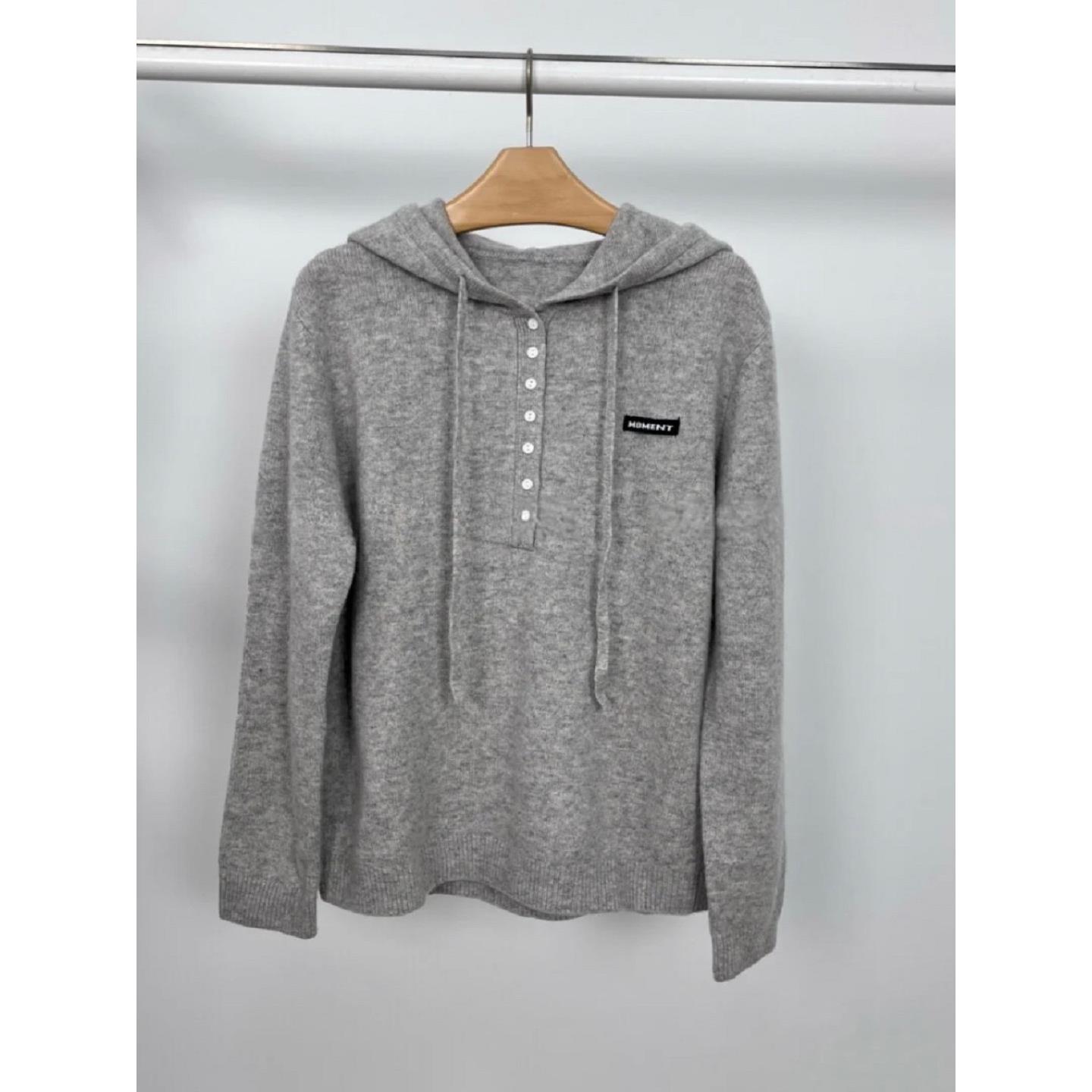 MM家2025年秋冬季新款韩版连帽绵羊毛针织衫女套头毛衣打底衫女