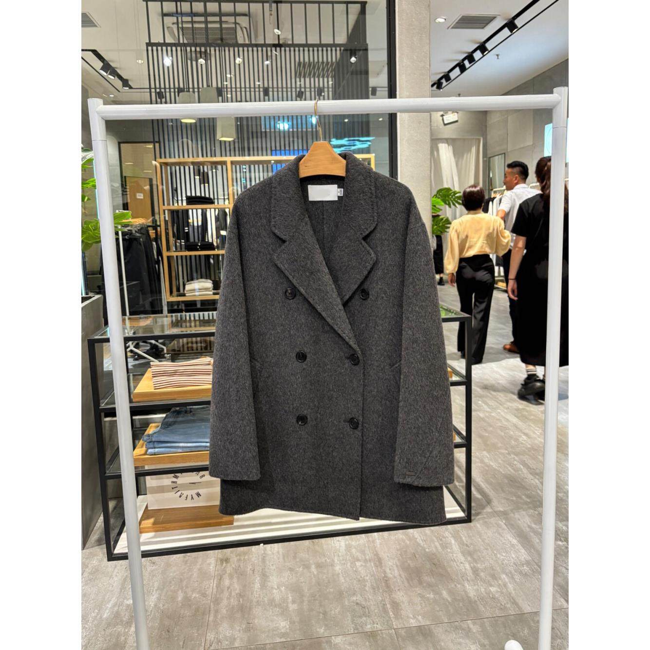 MM麦檬25秋冬新款双面呢大衣女中长款绵羊毛毛呢外套5FA170881