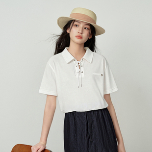 26夏新款 诗凡黎休闲Polo针织衫 套头毛衣女3H4100341 商场同款