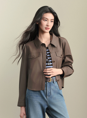 【商场同款】诗凡黎甜酷皮衣短外套26春新款长袖上衣女3H3110051