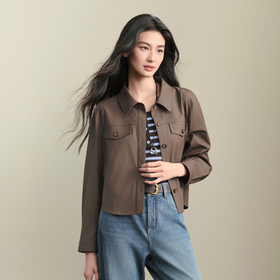 【商场同款】诗凡黎甜酷皮衣短外套26春新款长袖上衣女3H3110051