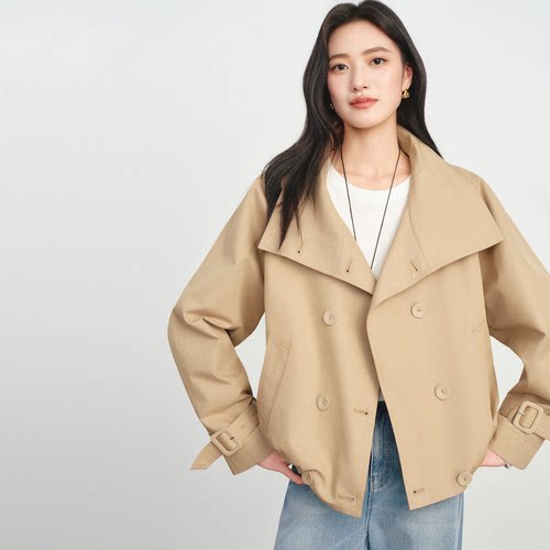 伊芙丽两穿式立领设计花苞式廓形设计精致外套2026春季新款