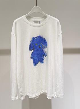 MM麦系2026春季新款时尚白色T恤长袖卫衣女上衣4H2201151