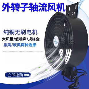 厨房出租屋强力排风扇外转子抽风力轴流风扇机工业商用换气扇大吸