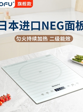 巧富高端白色钛晶嵌入式电磁炉单