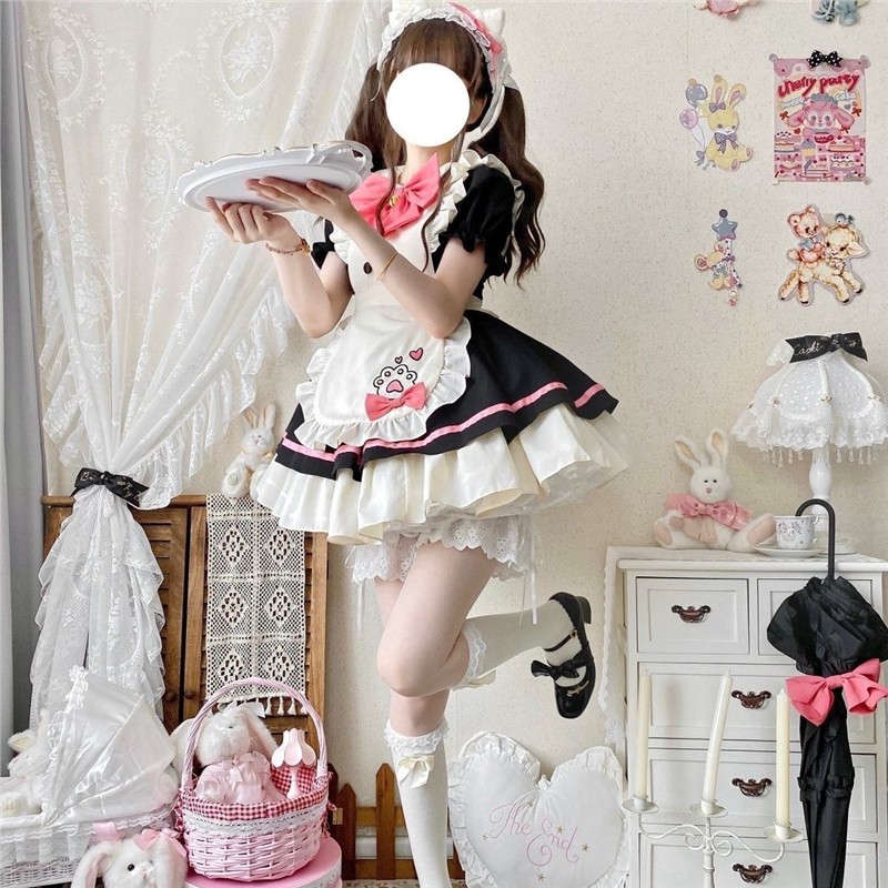 可爱op狗短小女仆lolita连衣裙围裙 全款链接直接拍