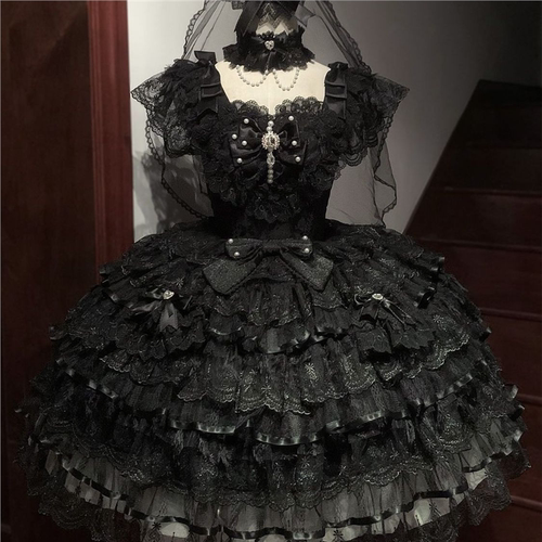~原创设计Lolita洋装甜美花嫁jsk吊带连衣裙夏季