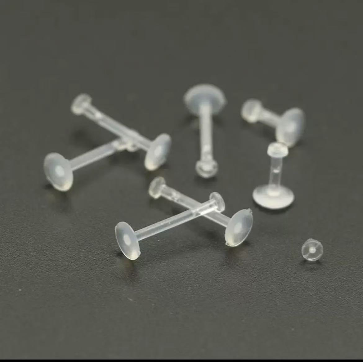 现货亚克力透明隐形唇钉耳骨钉鼻钉眉钉配件穿刺