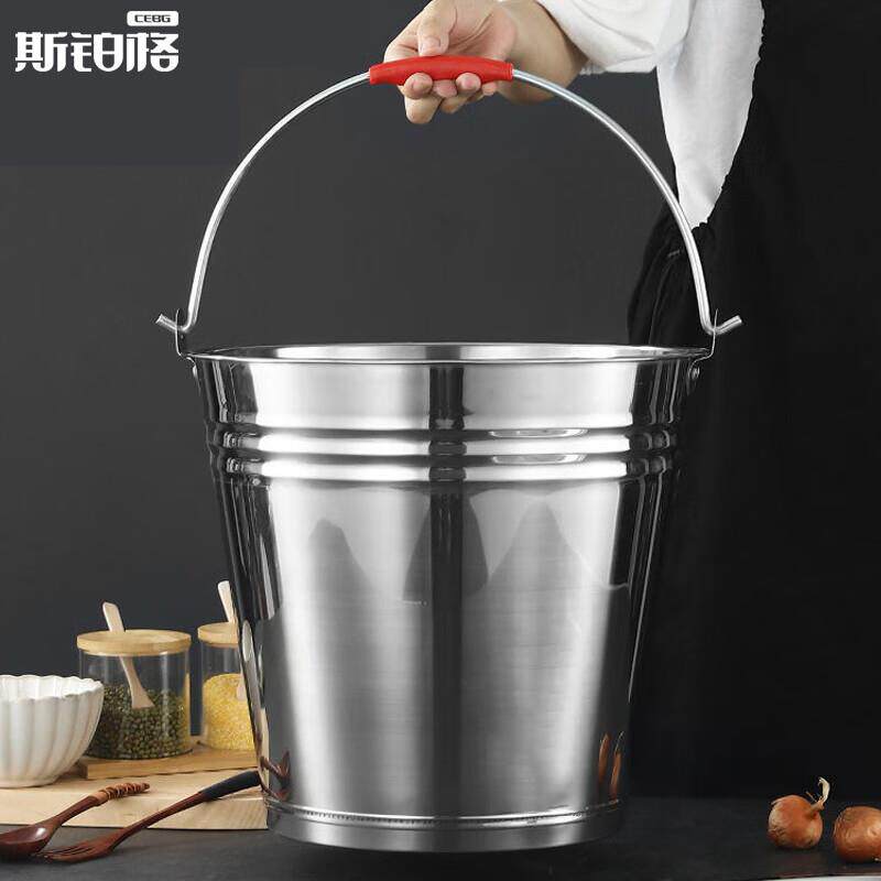 斯铂格不锈钢手提式水桶30cm加厚款(10升)大容量拖把桶储水桶工厂
