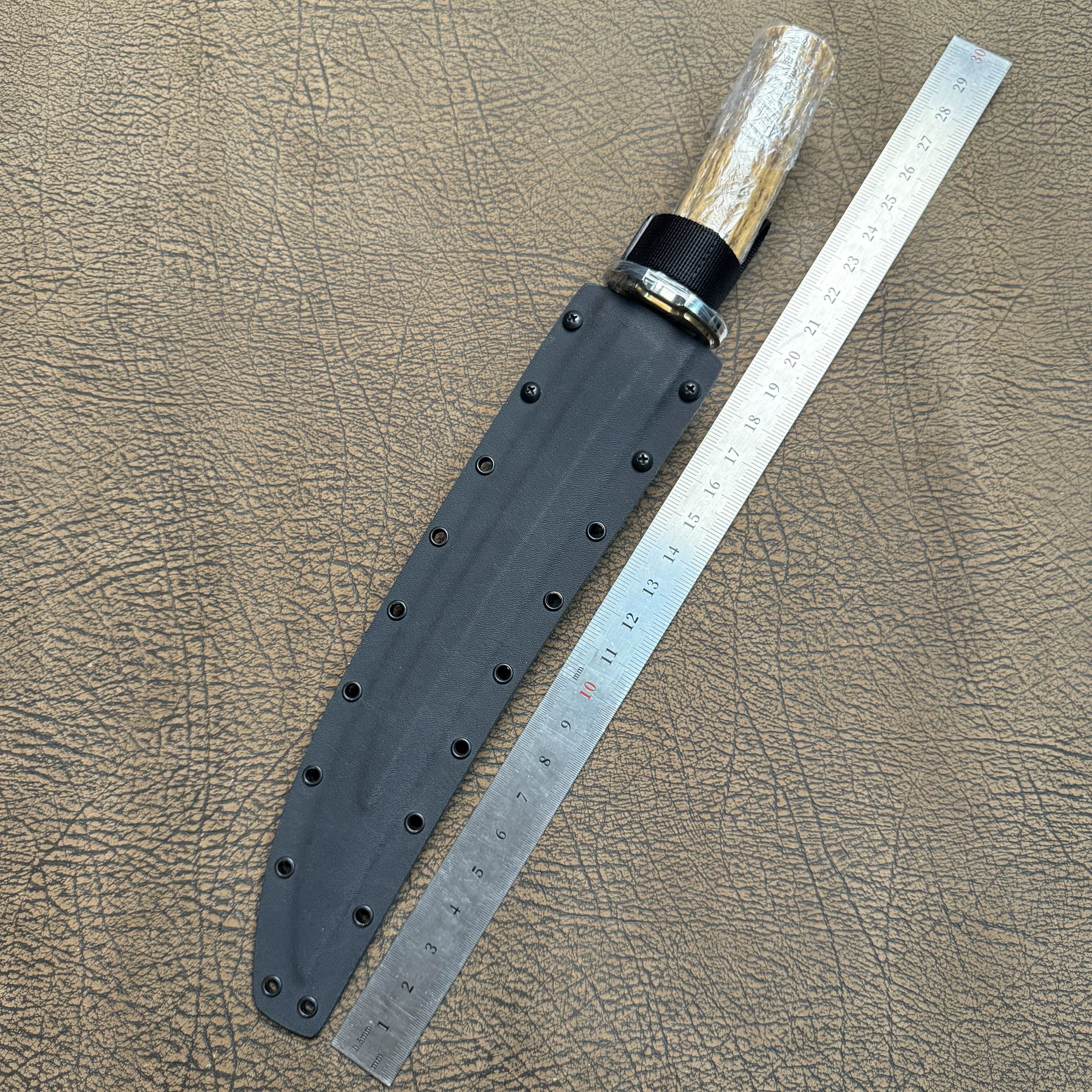 Fornax 华诺手工 Captain 船长CPM-D2 手工镜面鹿角柄刀套刀鞘