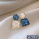 Асимметричные синие серьги, серебро 925 пробы