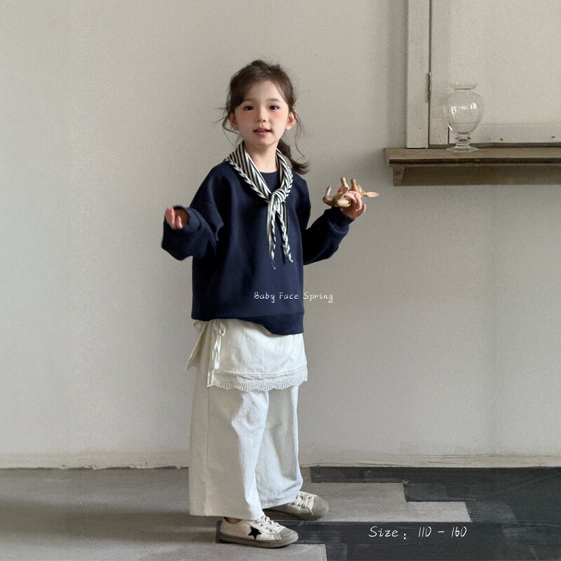 韩版2026春秋女童学院风丝巾圆领卫衣儿童宽松休闲百搭上衣T恤潮